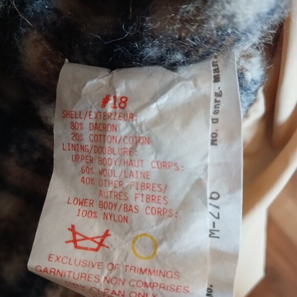 Canadian Trail By Squire 2 in 1 Winter Jacket Vintage Wool Blend Nylon Winnipeg - Picture 4 of 9